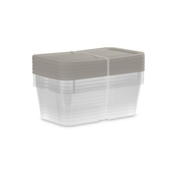 Sterilite 6 Quart Clear Stacking Storage Tote Containers, Set of 5 - Picture 1 of 6